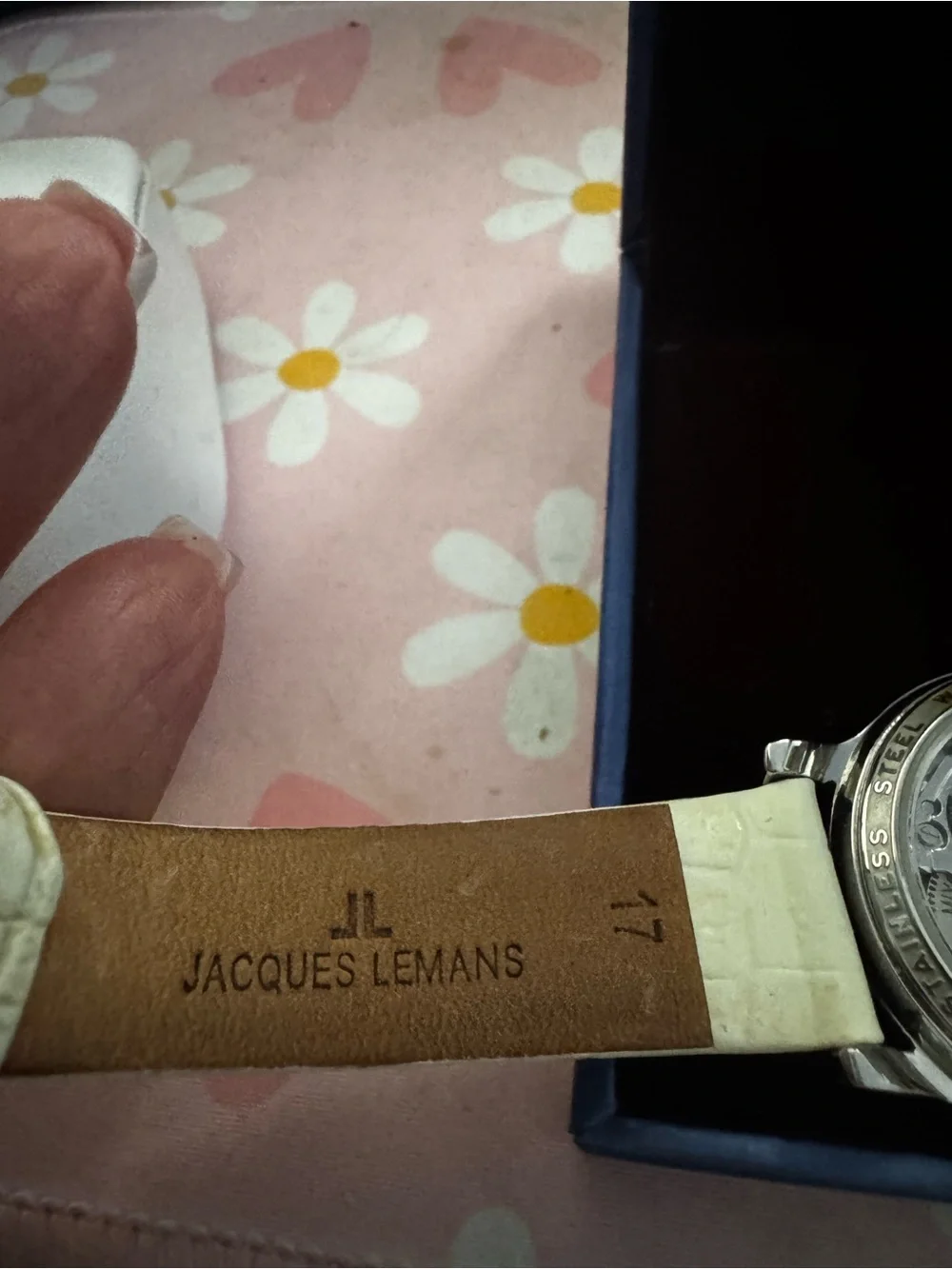 Jacques Lemans White Strap Silver Open-Heart Automatic Watch